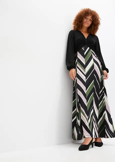Robe longue avec jupe imprimée en polyester recyclé, BODYFLIRT