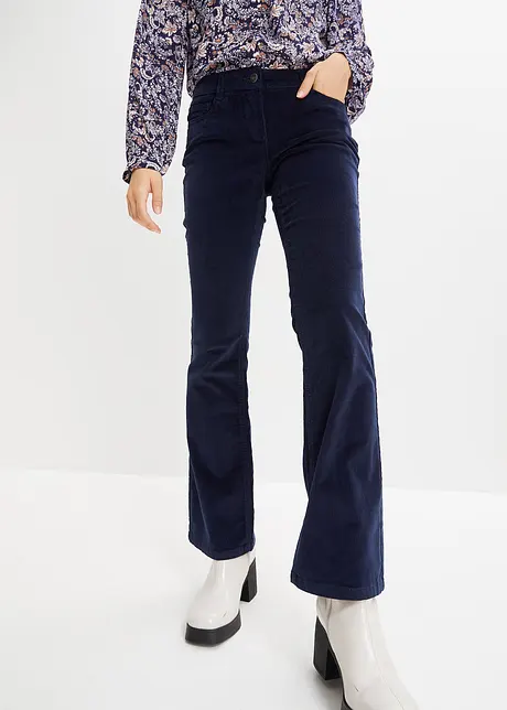 Pantalon stretch en velours côtelé, Bootcut, bonprix