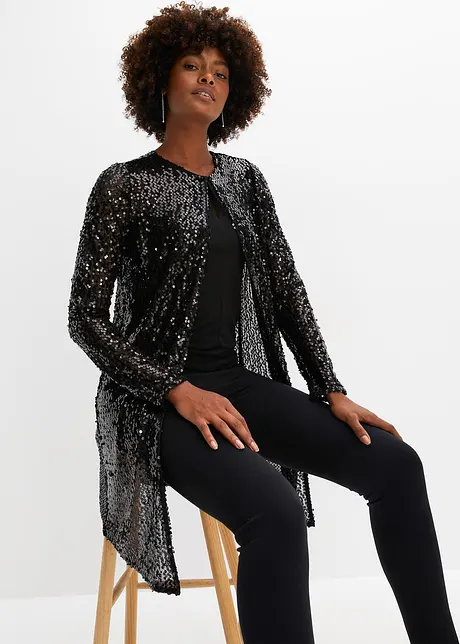 Long gilet à sequins, bonprix