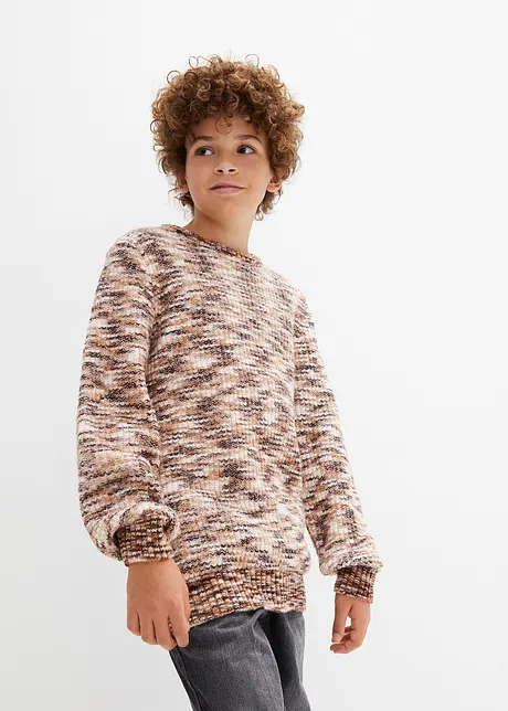 Pull garçon en maille chinée, bpc bonprix collection