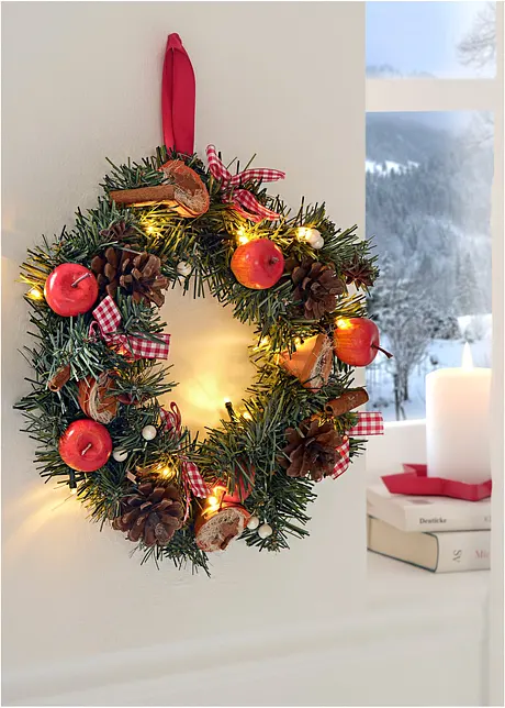 Décoration de Noël Couronne de Porte à LED, bonprix