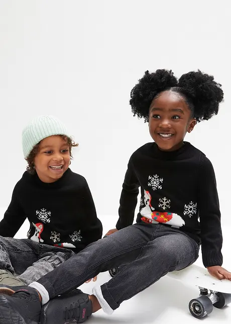 Pull en maille enfant avec motif de Noël, bpc bonprix collection