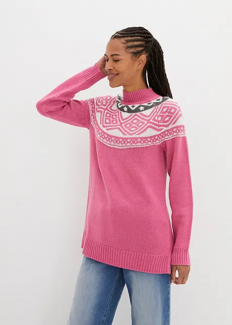 Pull norvégien avec fentes latérales, bonprix