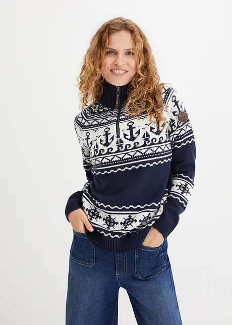 Pull norvégien marin, bonprix