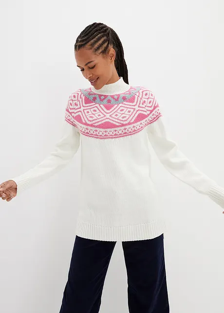 Pull norvégien avec fentes latérales, bonprix