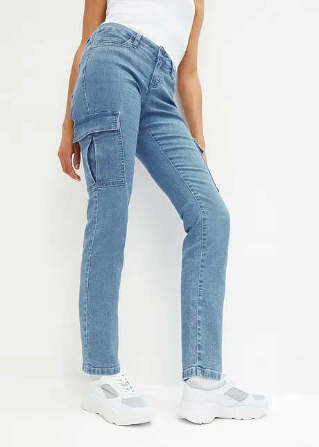 Jean cargo Straight délavé, bonprix