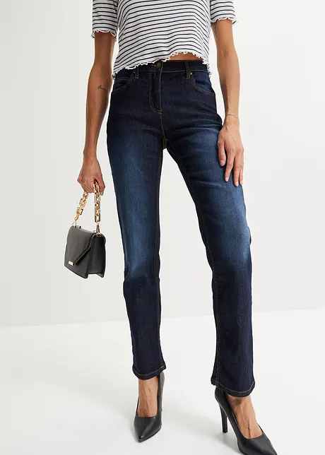 Jean droit taille mi-haute, extensible, bonprix