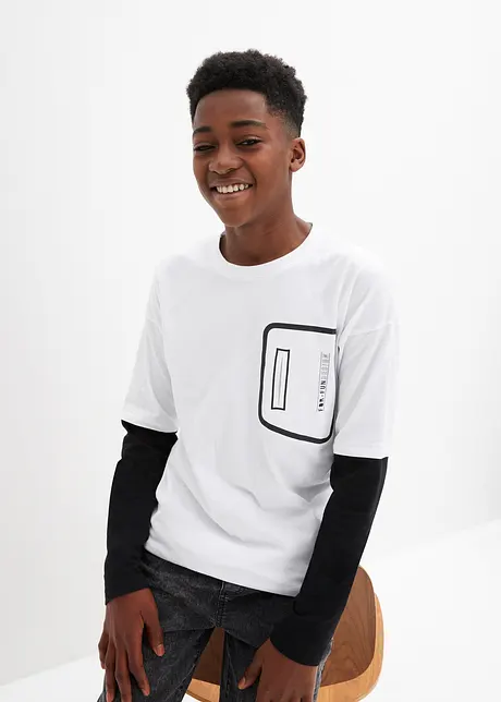 T-shirt manches longues garçon effet superposé, bpc bonprix collection