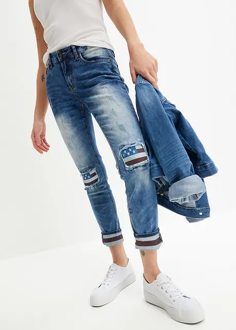 Jean Skinny avec détail drapeau, bonprix