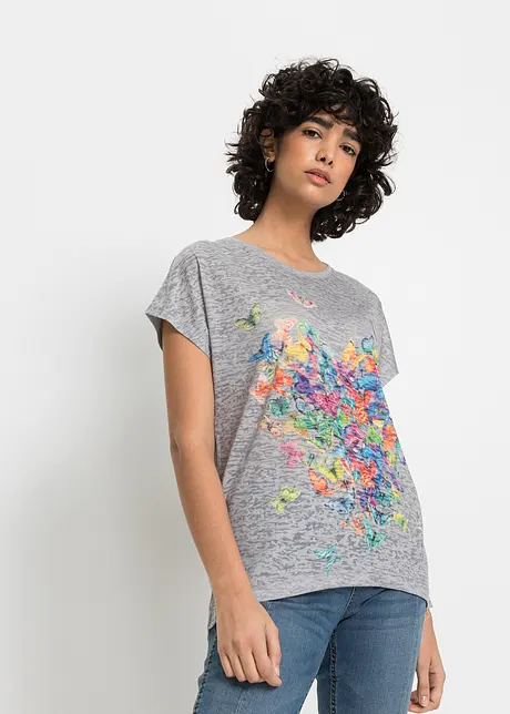 T-shirt à imprimé papillon, bonprix