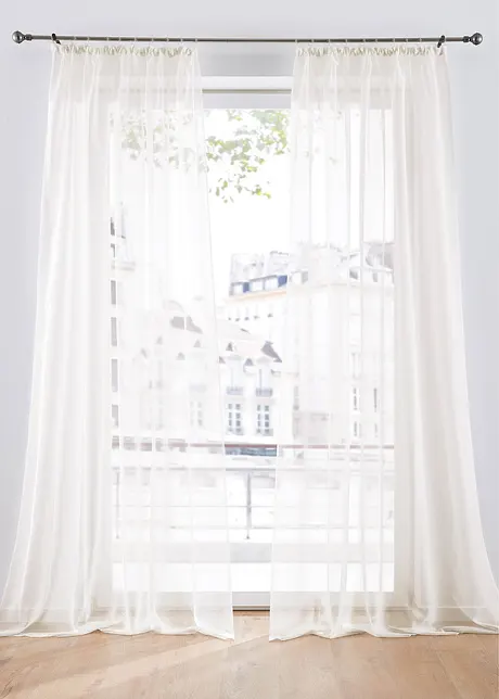 Lot de 2 voilages unis, bonprix