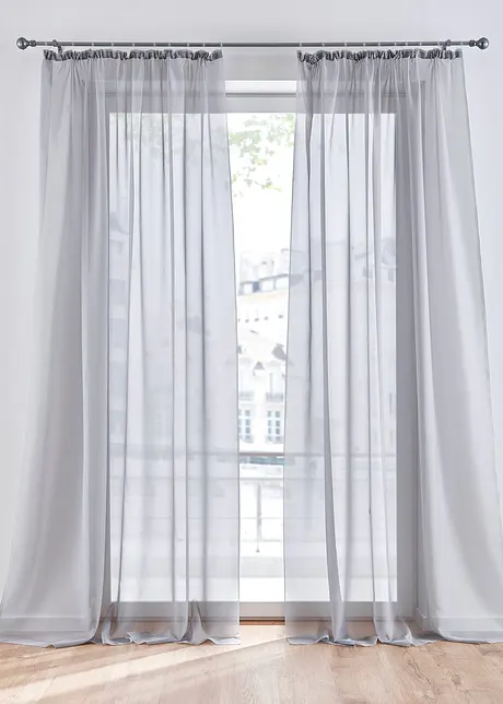 Lot de 2 voilages unis, bonprix