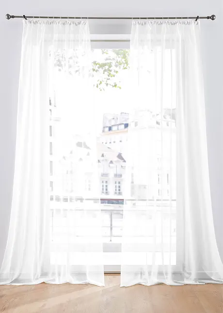 Lot de 2 voilages unis, bonprix