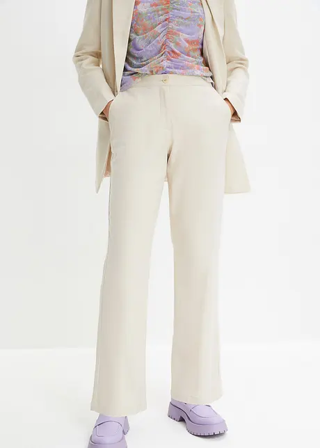 Pantalon taille haute en lin et viscose, bonprix