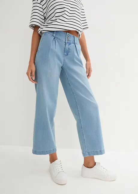 Jean large taille haute et élastiquée, bonprix