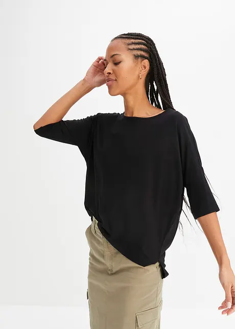 T-shirt boxy en viscose extensible, bonprix