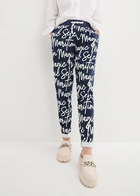 Pantalon imprimé à taille élastiquée, bonprix