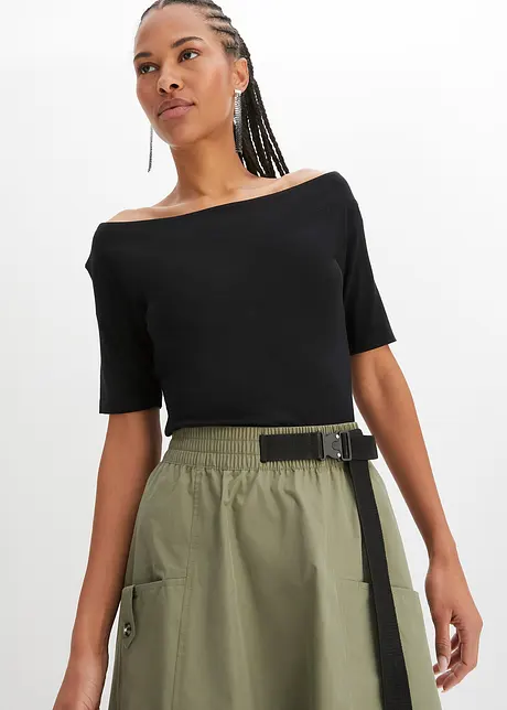 T-shirt encolure Bardot, bonprix