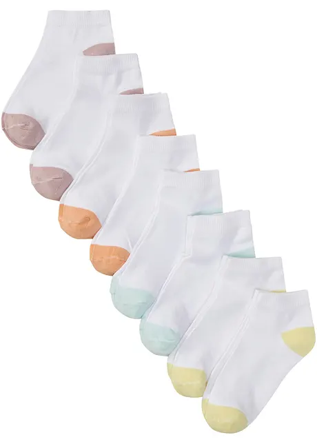 Lot de 8 paires de chaussettes courtes coton, bonprix