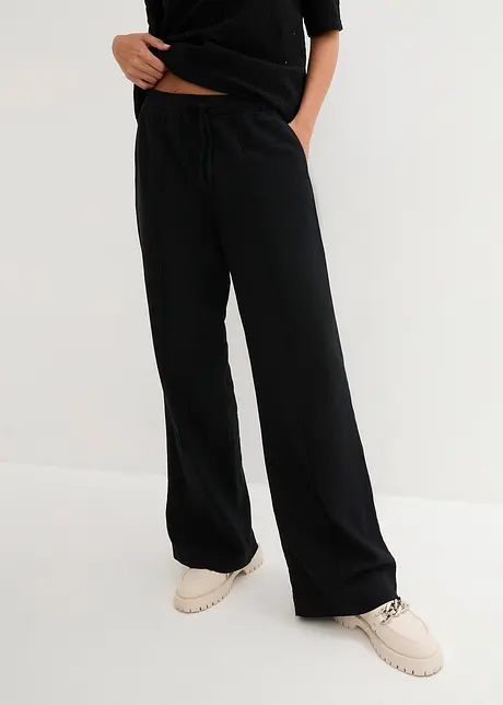 Pantalon en lin à plis religieuse, bonprix