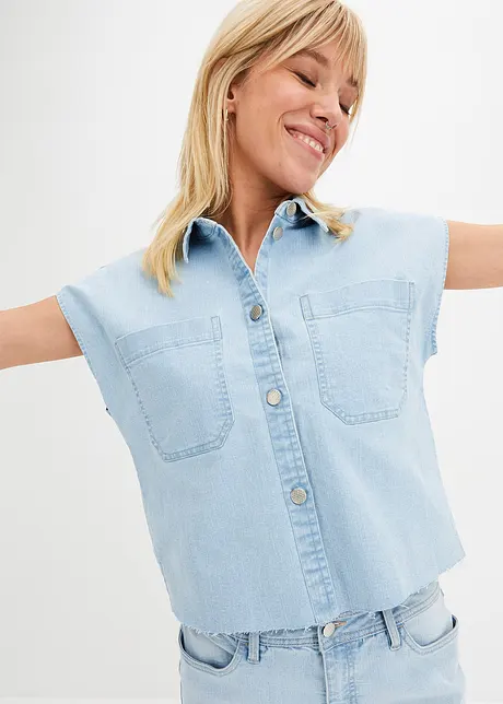 Blouse en jean boxy, bonprix