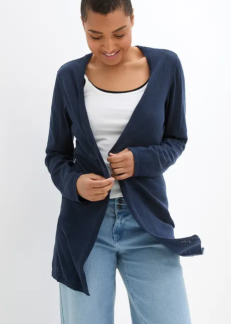 Cardigan léger en maille coton avec fentes, bonprix