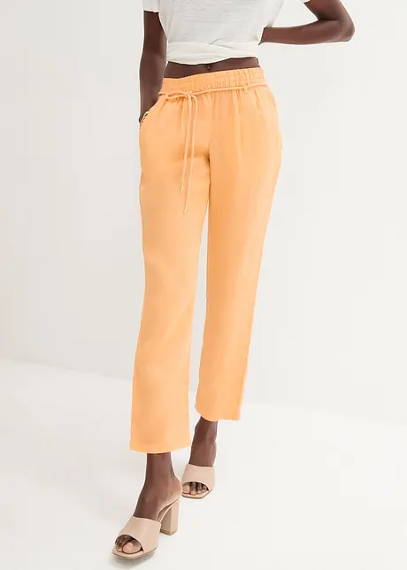 Pantalon taille élastique 100 % lin, bonprix