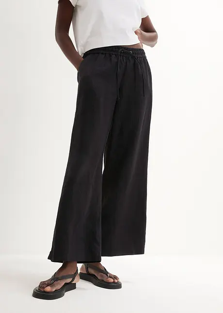 Pantalon palazzo 100 % lin, bonprix