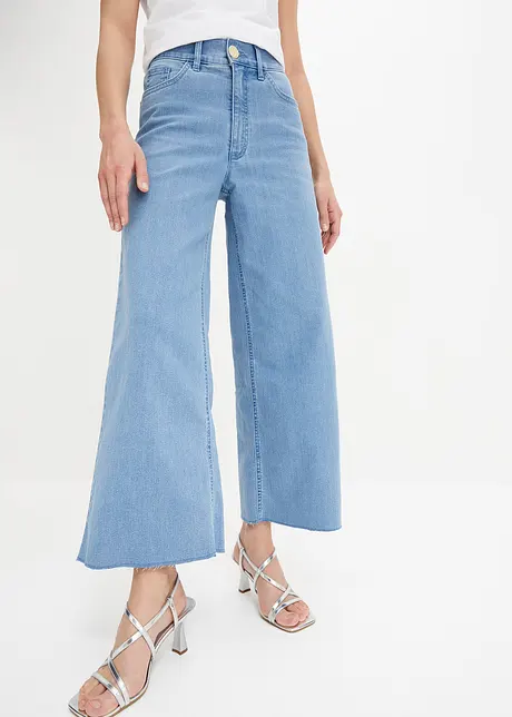 Jean large, taille haute, raccourci, bonprix
