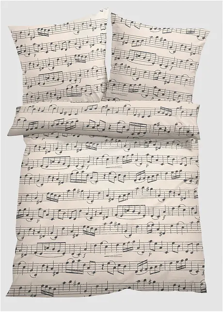 Parure de lit avec notes de musique, bonprix