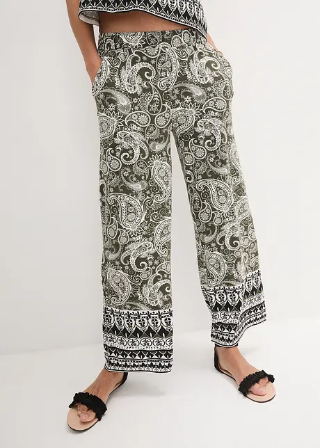 Pantalon palazzo doux en viscose extensible, bonprix