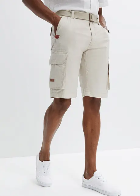 Bermuda cargo avec ceinture, Regular, bonprix