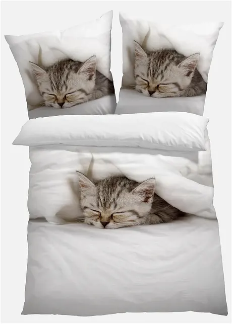 Parure de lit réversible avec chat, bonprix