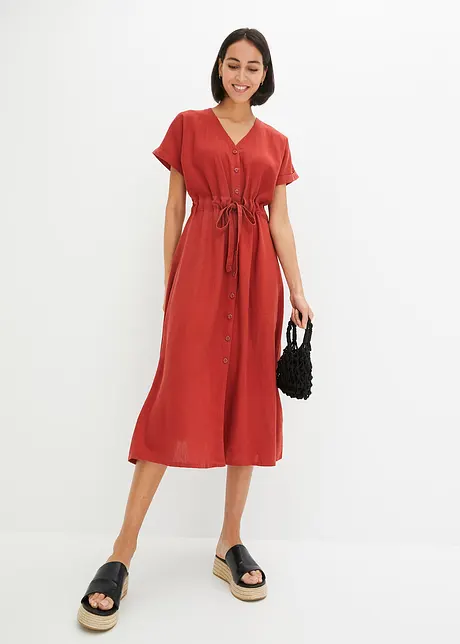 Robe avec lin mélangé, bonprix