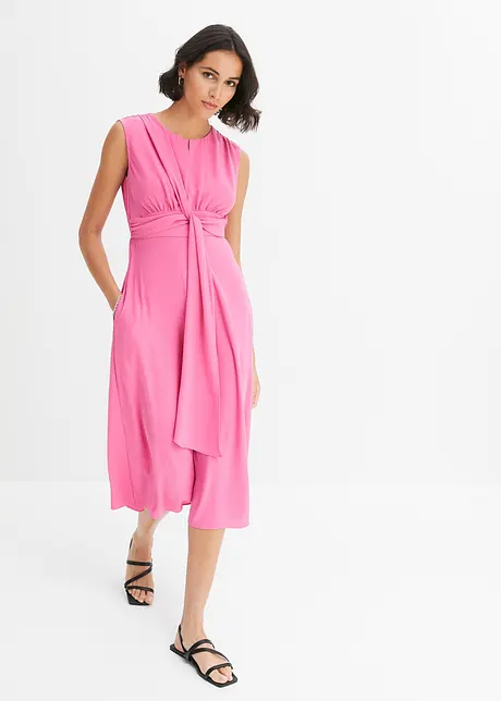 Robe drapée longueur midi, bonprix