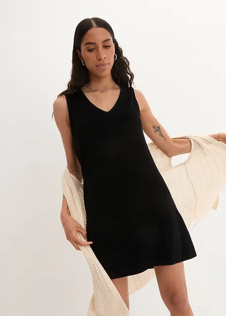 Robe trapèze en tissu éponge, bonprix