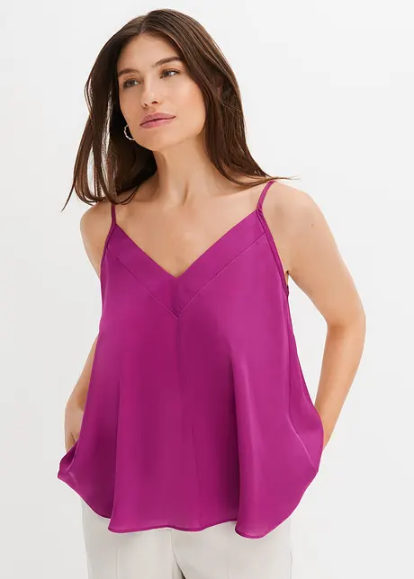 Blouse sans manches en satin, bonprix