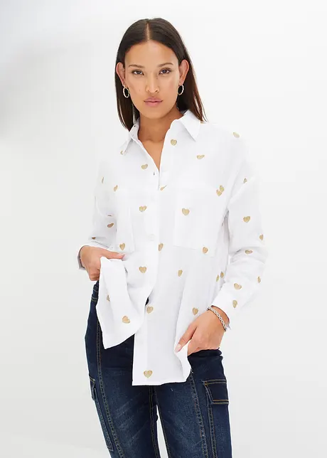 Blouse en mousselin à broderie, bonprix