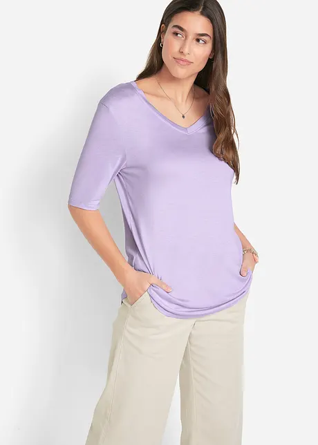Lot de 2 t-shirts en viscose doux, bonprix