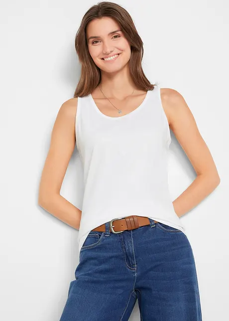 Lot de 5 débardeurs longs 100% coton, bonprix