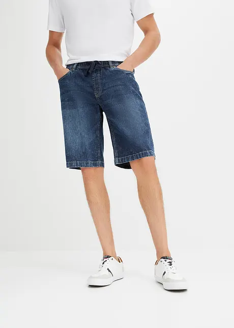 Bermuda taille élastiquée en léger denim, slim, bonprix