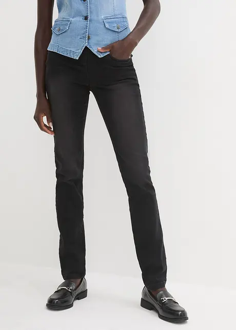 Jean Straight taille mi-haute et élastiquée, très extensible, bonprix