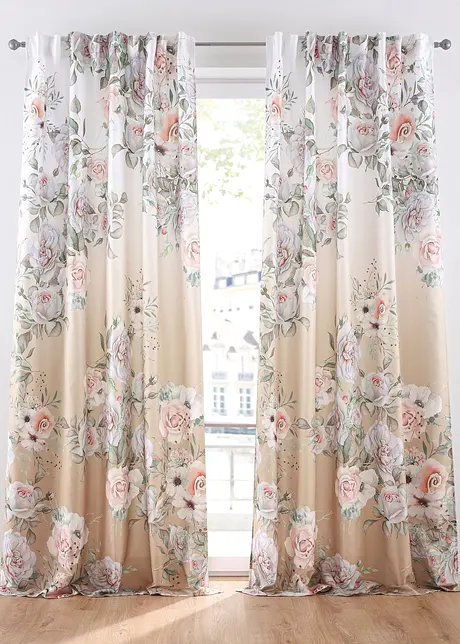 Panneau en microfibre à imprimé roses (1 pce.), bonprix