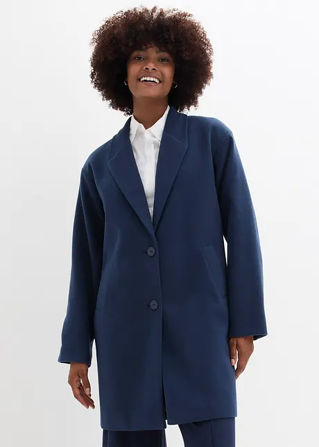 Manteau court à col en maille, bonprix