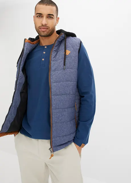 Gilet sans manches matelassé à capuche amovible, bonprix