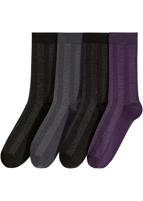 Lot de 4 paires de chaussettes avec du coton, bonprix