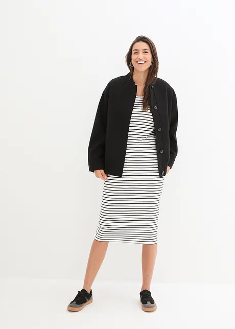 Robe rayée en jersey côtelé, bonprix