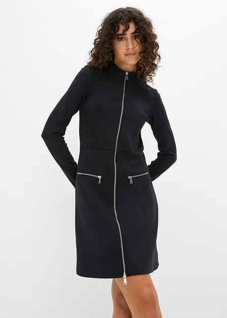 Robe en jersey milano à détails zippés, bonprix