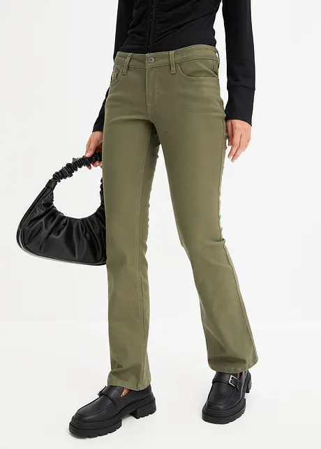 Pantalon évasé en twill, bonprix