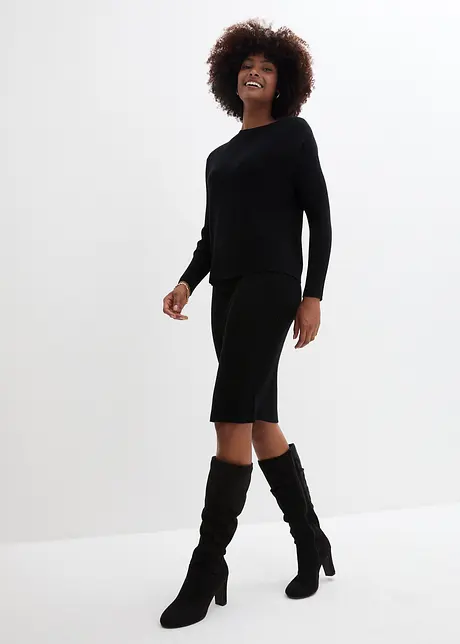 Robe en maille et pull sans manches (ens. 2 pces), bonprix